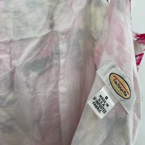 Talbots Floral Womens Midi Spring Imported Lined Zip Colorful *Flaw Dress 8 - Picture 7 of 11